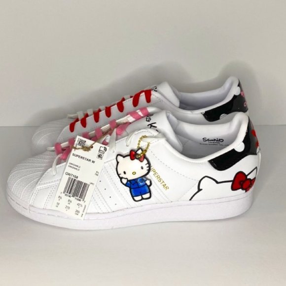 adidas gazelle silver green womens Hello Kitty Superstar Preschool Lifestyle Shoes (Black/White/Red)